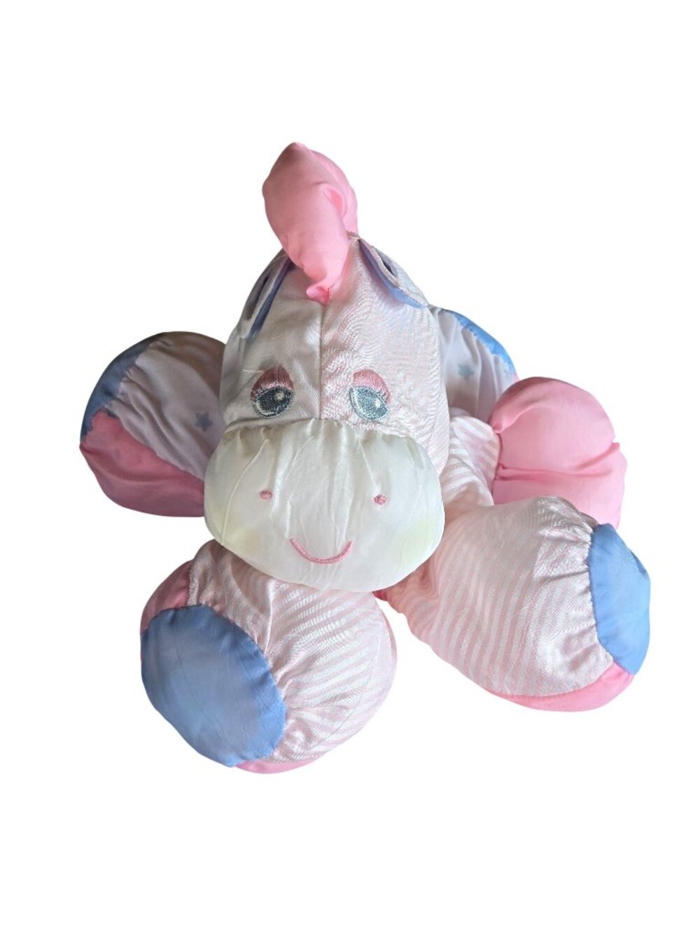 Vintage 1991 Fisher-Price Sleepytime Puffalump Pink Stripes Stars Pony Plush